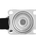 Top view of a 12 Pack 2 Inch Swivel Caster Wheel with Plate Mount Ball Bearings, Rubber Base, and Top Plate showing screw holes.