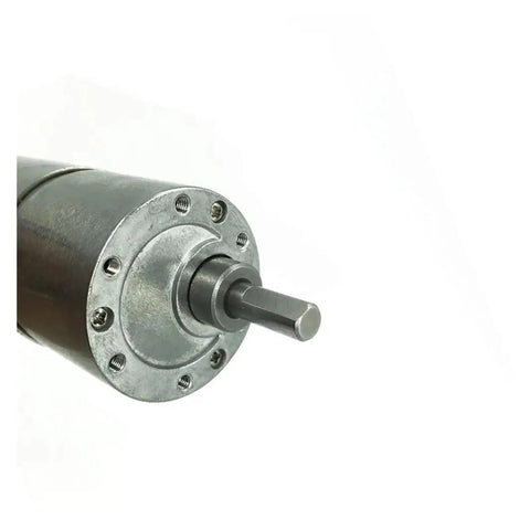 Close-up of JGB37540B 12V DC Gear Electronic Starter with metal gearbox and precision encoder disk
