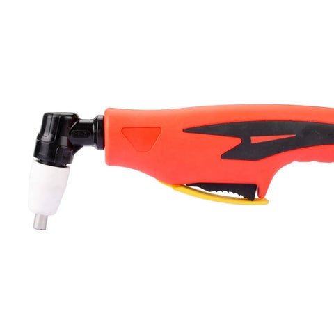Close-up of Air Plasma Cutting Hand Torch Gun for PT31 Systems with ergonomic grip and nozzle, pro grade design.