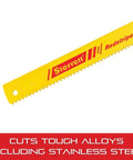 Redstripe Solid High Speed Steel Power Hacksaw Blade, 12 Inch Length, 1 Inch Wide, .050 Inch Thick, 14 Teeth Per Inch, durable HSS blade.