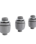 Tough As Nails 20 Pack Half Inch Npt Liquid Tight Conduit Connectors in gray nylon designed for moisture protection in electrical work.