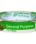 General Use Masking Tape 0.70 Inch Wide By 60 Yard Long Pack Of 24 Natural Color roll with green label for painting and DIY projects
