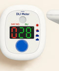 Smart Sunlight Meter For Gardens And Landscapes That Classifies Daily Light Integral To Identify Full Sun Partial Sun Partial Shade And Shade With A 10 Day DLI History And Clear Digital Display white DLI meter with display