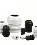 All In One Nylon Cable Gland Kit 40 Piece Set With PG7 PG9 PG11 PG13.5 PG16 Thread Sizes Waterproof Plastic Cable Gland Reducers