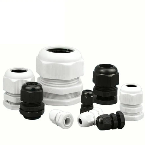 All In One Nylon Cable Gland Kit 40 Piece Set With PG7 PG9 PG11 PG13.5 PG16 Thread Sizes Waterproof Plastic Cable Gland Reducers