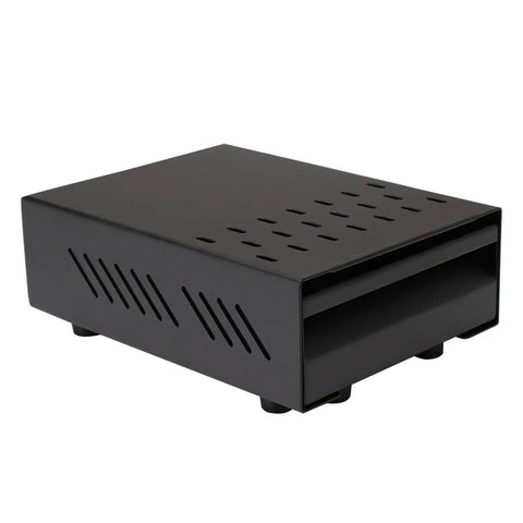 Black Espresso Knock Box Drawer with heat dissipation holes, pro grade stainless steel container