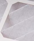 Close-up of pleated filter from 20x20x2 Pleated Air Filter 3 Pack With MERV 12 High Efficiency For Allergies And Asthma Relief Actual Size 19.5 x 19.5 x 1.75 Fit Most HVAC Systems Premium Home Air Quality Upgrade