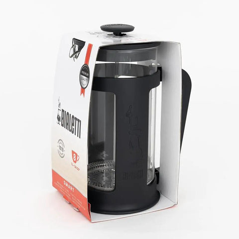 Smart French Press Coffee Maker With Borosilicate Glass Carafe Brew Ready 1 Liter 34 Ounce Capacity 8 Cup Dishwasher Safe Black Handle And Lid For Coffee Or Tea Infusions in packaging