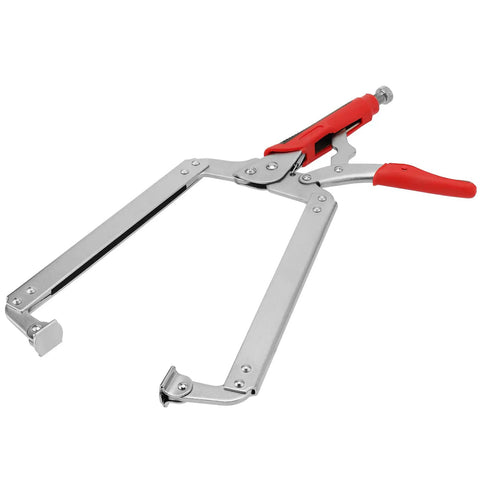 Beefy 18 Inch C Clamp Locking Pliers Set 3 Pieces With Swivel Pads And TPR Handle Nickel Plated Vise Grips for woodworking