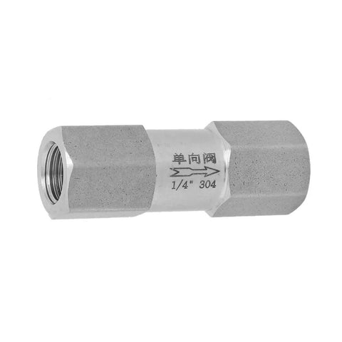 Oumefar stainless steel air check valve, 1/4 in female thread, hex body, one-way valve