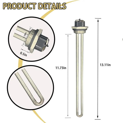 "Water Heater Element Replacement 4500W 240V Screw In For Electric Water Heaters 2 Pack With Gasket shown in detailed view"
