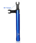 Pro Grade SMA Torque Wrench Set For RF Connectors, 8mm Opening, 0.9 Nm Calibrated Torque, 2 Pack With 8mm And 5/16 Inch Heads, Compatible With SMA 3.5mm And 2.92mm Adapters, Portable Spanner For Pros, Blue, blue 90-degree torque wrench