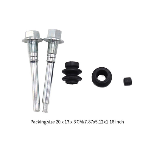 Top Notch Rear Disc Brake Caliper Slider Pin Kit Featuring Durable Metal and Rubber Bushings With Guide Pin Boot For Smooth Gliding And Reliable Stopping Power That Saves You Big Bucks On Repair Bills. Rear caliper slider pins and rubber bushings, 20 x 13 x 3 cm