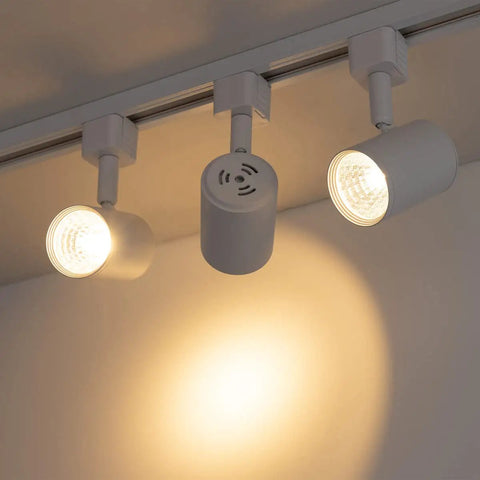 J Type Track Lighting Heads 6 Pack, 6.5W COB LED Ceiling Spotlights, 24 Degree Beam, 3000K Warm White, ETL Listed installed on ceiling