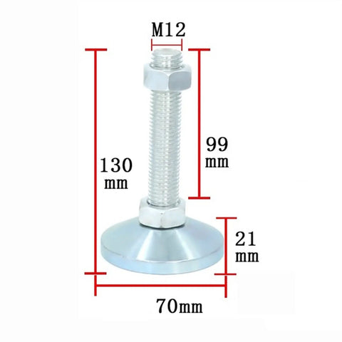 Rock Solid Adjustable Leveling Feet Crafted From Reinforced Carbon Steel For Heavy Cabinetry And Shop Gear Rapid Twist Mechanism, M12, 130mm height