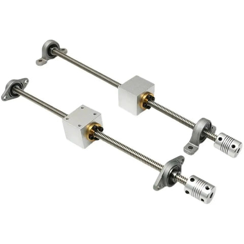 Top Tier T8 Lead Screw Kit With 2mm Pitch And 8mm Diameter For Smooth 3D Printer CNC Upgrades Including Universal Mounting Hardware For Horizontal Vertical Use, T8 lead screw kit with bearing mounts and couplers