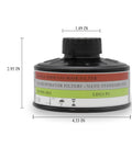 CBRN NBC Filter For 40mm Face Cover With 10 Year Shelf Life, Military Grade Protection, Fits Standard 40mm Masks image with dimensions
