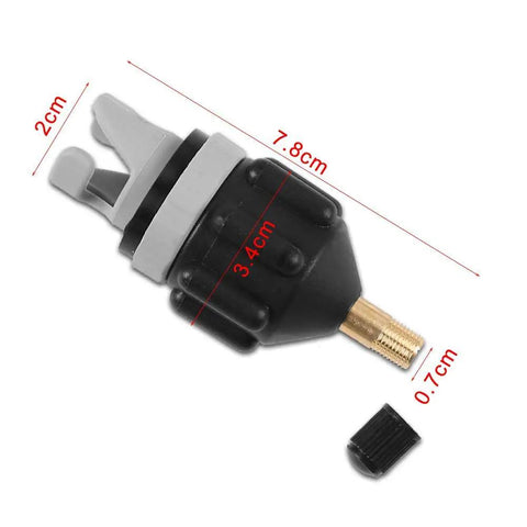 Inflatable Boat And Stand Up Paddle Board Pump Adapter For Schrader Valve No Fuss Universal Connector black with dimensions