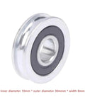 Heavy Duty U Groove Pulley With V Groove Wheel Caster for smooth operation, 30mm outer diameter, steel material.