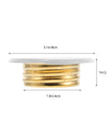 2 Pack Fire Sprinkler Cover Plates Flush Ceiling Finish No Fuss Snap Install Winter Guard showing dimensions and gold detail.