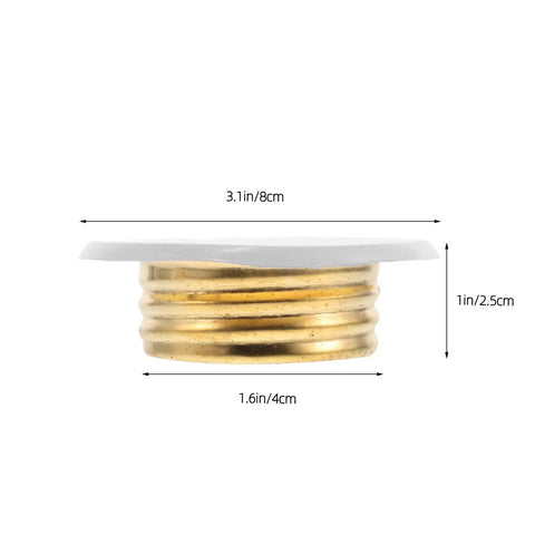 2 Pack Fire Sprinkler Cover Plates Flush Ceiling Finish No Fuss Snap Install Winter Guard showing dimensions and gold detail.