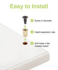 Cabinet Hinge Dowel Set With 50 Expansion Pins And Screws, Carbon Steel, Rust Resistant, Preinserted Pins For Quick And Easy Cabinet Door Mounts, DIY Friendly Gold Finish Fasteners For Strong Secure Installation, installation steps