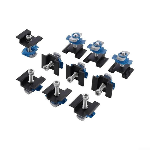 Badass 10 PC Aluminum Solar Clamping Block Kit With Stainless Steel Hardware Killer Photovoltaic Mounting Blocks for rooftop and RV installation.