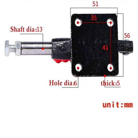 Heavy Duty Push Pull Toggle Clamp 2 Pack With 500 Lbs Holding Capacity And 32mm Stroke, front view with dimensions