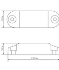 Technical diagram of 4 Pair Magnetic Baggage Door Catch And Holder Kit showing dimensions for installation on RV travel trailers and campers.
