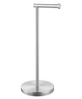 Sturdy Floor Standing Toilet Paper Holder Built Like A Tank In SUS 304 Stainless Steel Rustproof With A 2x Heavier Base And Brushed Nickel Finish For Zero Wobble In Any Bathroom