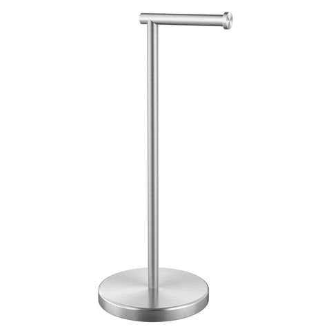 Sturdy Floor Standing Toilet Paper Holder Built Like A Tank In SUS 304 Stainless Steel Rustproof With A 2x Heavier Base And Brushed Nickel Finish For Zero Wobble In Any Bathroom