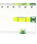 RuiJOTWAT Clear Magnetic Spirit Level with measuring vials for carpentry DIY projects, showing vertical and horizontal measurements.