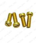 Kickass Solid Brass Slotted Cheese Head Machine Screws M2.5 Through M10 Bad Boy Assortment Kit showing four slotted brass screws.
