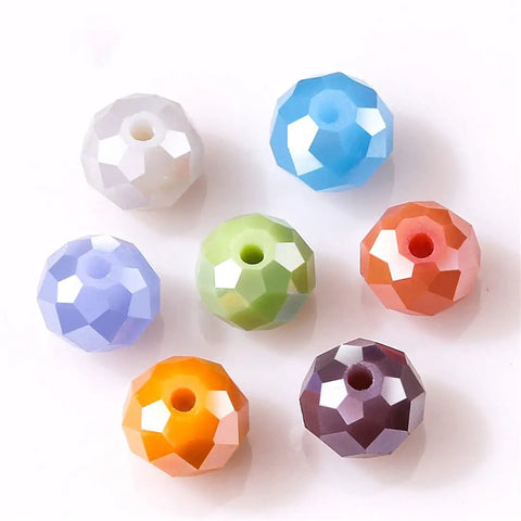 Quality Heavy Duty Loose Faceted Crystal Glass Beads To Spice Up Your DIY Gear in assorted colors for jewelry making.