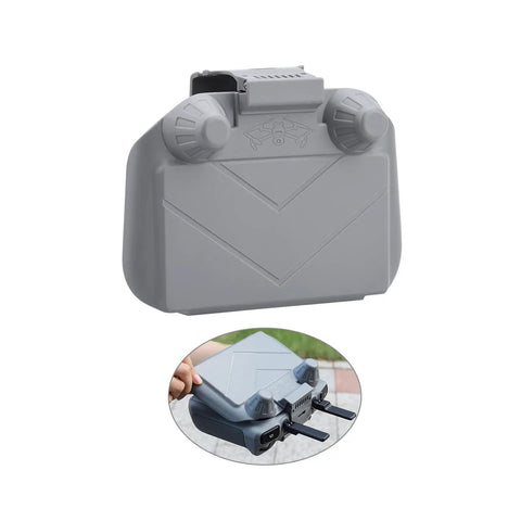 RC Sun Hood Shield For DJI RC 2 Controller, multifunctional sunshade and screen guard in gray with controller detail