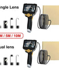 Real Deal 1080P Borescope Camera With Blinding LED Flash And Hella Sharp 4.3 Inch IPS Screen showing single and dual lens options.