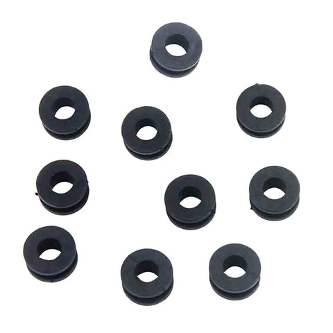 10Pcs Black Motorcycle Side Cover Grommets Kit For Fairings And Panels Slick Rubber Gasket Seals For 600RR 600F F4i 250R 125R And More Easy Install Snug Fit Prevent Rubbing. Black rubber grommets, 10-pack, for motorcycle fairings and side panels.