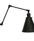 Industrial Black Finish Wall Sconce With Adjustable Arm And E26 Base 1 Light Fixture For Bedroom Living Room Study Office Easy Install