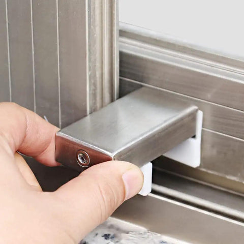 Adjustable Door Window Lock Stopper For Thick Sliding Security Anti Theft Easy No Tool Install Kid Safe Window And Door Guard Space Adjustable Frame Mount Keeps Kids Safe
