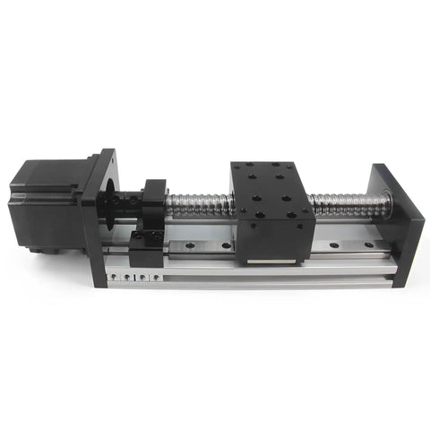 100mm Travel Double Linear Rail Guide SFU1605 Ballscrew And Nema 23 Stepper For CNC Router XY Z Linear Stage Actuator, side view