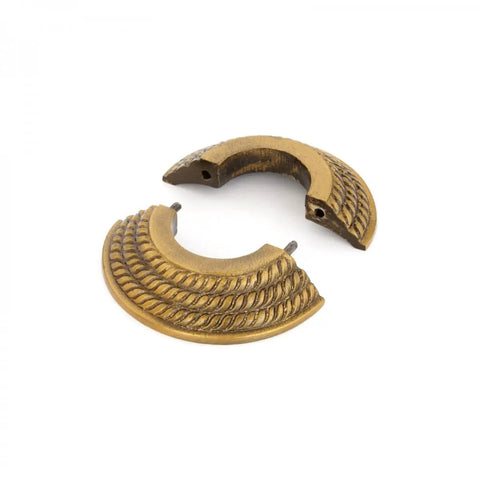 Aluminum Escutcheon Plate 3.13 Inch Outer Diameter Radiator Flange With Lacquered Antique Gold Finish, two-piece split design