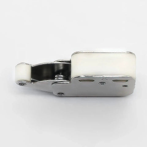 Side view of Mini Push Spring Clip Lock Catch For Cabinets Cupboards And Furniture Slick Steel Plastic Durable Latch 49x28mm