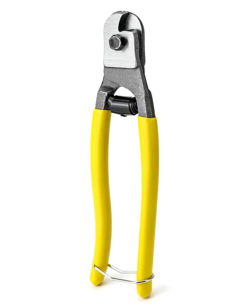 Heavy Duty 8 Inch Steel Wire Cutter and Manganese Alloy Cable Pliers Cuts 1/4 Inch Wire Like Butter No Fuss Pro Grade rope cutter close-up view.