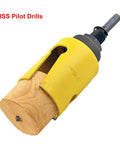 10 Inch Tungsten Carbide Tipped Hole Saw Set with 254mm teeth and 2.25 inch depth shown cutting wood