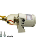 Diesel Fuel Filter Water Separator for Boats and Trucks, Copper Manual Drain Valve Upgrade, side view with fittings