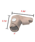 Leather Shift Lever Sock for Motorcycles Full-Grain Bourbon Brown with dimensions, handmade gear protection for boots.