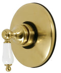 Old School Vintage Volume Control With Lever Handle In Brushed Brass Finish Solid Brass Build One Half Inch NPT Connection ADA Compliant