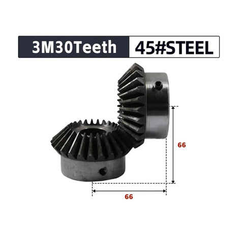 Bevel Gear Pinion Hardware 1 Piece Beefy High Torque Bevel Gear 30 Teeth Inner Hole Range 20 To 50mm Meshing Angle Steel Gear