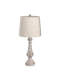Classic 24.5 Inch Table Lamp Set Of 2 For Living Room And Bedroom With Linen Fabric Shade And Resin Base, Cozy Rustic Nightstand Lamp