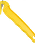 Disposable Film Cutter With Sharp Steel Blade And Safe Hidden Blade Design For Easy Cutting Of Shrink Wrap Stretch Wrap Tape And Plastic Straps Yellow Heavy Duty Office Tool For Warehouse And Mailroom